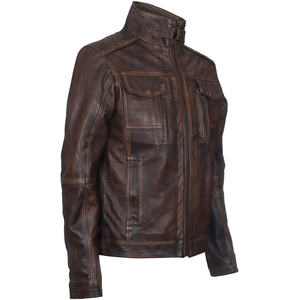 Chaquetas de Cuero Personalizables para Hombre, Estilo Casual, con Cierre, Cuello Alto, Manga Larga, Estilo Urbano, para Invierno - Product Image 3