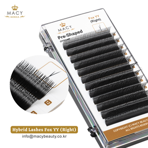Pestañas Híbridas Forma YY Fox (Derecha) MACY BEAUTY KOREA Extensiones de Pestañas al por Mayor Pestañas Personalizadas Marca Privada Alta Calidad - Product Image 2