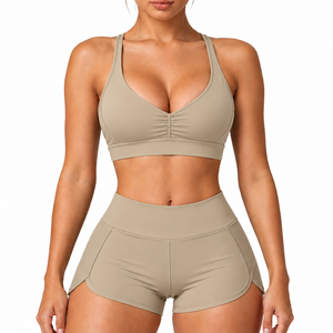 Ensemble de sport sexy pour femmes, soutien-gorge push-up confortable et short de sport, grandes tailles, ensemble de yoga pour femmes - Product Image 1