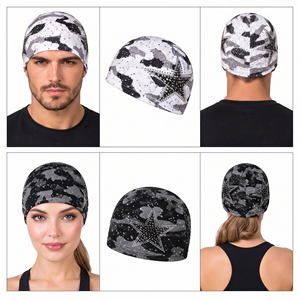 Gorras de Ciclismo Deportivas Unisex con Estampado de Calaveras y Pedrería, Gorros Transpirables de Algodón y Poliéster, Gorras de Running de Secado Rápido - Product Image 5