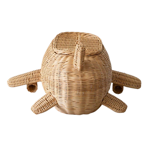 Cesta de Almacenamiento de Juguetes de Mimbre Natural con Diseño de Avión de Lujo para Habitación Infantil o Dormitorio, con Tapa, Venta al por Mayor - Product Image 3