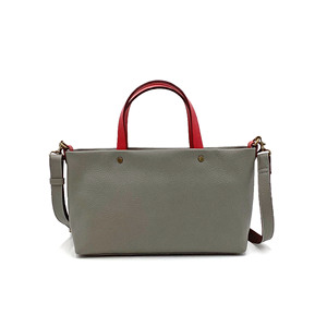 Bolso Tote de Cuero Granulado Gris Elegante Laisser Faire, Bolso de Mano para Mujer, Color Sólido, Cierre de Cremallera, Forro de Algodón, Uso Diario - Product Image 2