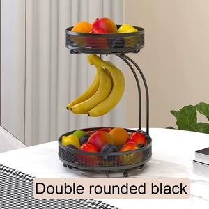 Panier à fruits en métal noir, design moderne/classique, écologique, polyvalent pour fruits, pain, collations, fabriqué par Kraft World - Product Image 3