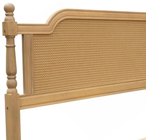 Traditional Solid Wood <b>Bed</b> <b>Frame</b> with <b>Rattan</b> Headboard and Footboard Natural Color Bedroom Furniture - Product Image 6
