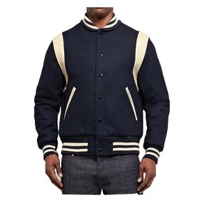 Chaqueta Varsity de Lana de la Mejor Calidad con Franjas en los Hombros para Invierno, Chaqueta de Poliéster para Hombre de Talla Grande con Forro de Satén Juvenil - Product Image 4