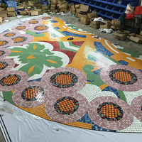 Mosaïque de carreaux de style Art déco moderne, motif classique, médaillon, panneaux muraux, décoration artisanale