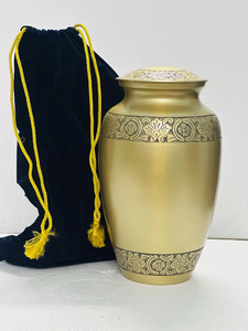 Brass Cremation Urn Polished <b>Keepsake</b> Casket Embossed <b>Memorial</b> Urn for Adult Burial Commemoration Decoration - Product Image 5