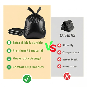 Bolsas de Basura Resistentes TH GB-031 de 55-60 Galones con Asas, Paquete de 50 Bolsas Negras para Uso Industrial en Exteriores - Product Image 5