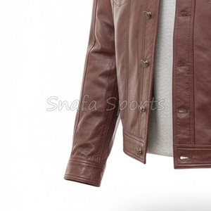 Custom <b>Men's</b> Leather <b>Jacket</b> for <b>Men</b> Solid Color Motorcycle Leather <b>Jacket</b> Made Manufacturers In Pakistan - Product Image 4