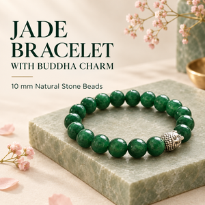 สร้อยข้อมือลูกปัดหยกอินเทรนด์พร้อมจี้หน้าพระพุทธรูปของขวัญเครื่องประดับพุทธสำหรับทุกเพศ - Product Image 3
