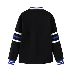 Sigma <b>Black</b> Varsity Fleece <b>Cardigan</b> Classic V Neck Sweater with Patch Pockets Casual Winter Thick Wool/Cashmere Outerwear - Product Image 2