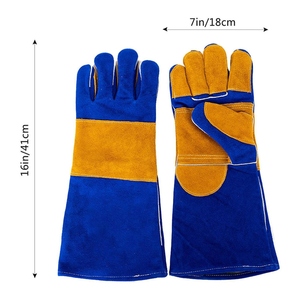 Guantes de Soldadura de Cuero Vacuno de Primera Calidad, Resistentes, Suaves y Cómodos, Resistentes a la Abrasión, Guantes para Barbacoa - Product Image 3