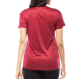 Women's <b>Red</b> Short Sleeve Crew Neck T-Shirt Regular Fit Quick Dry Knitted Polyester Casual <b>Top</b> All Seasons - Product Image 2