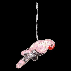 Handmade Sequin Bird Zari Hanging | Beaded Embroidered <b>Parrot</b> Decorative <b>Ornament</b> - Product Image 3