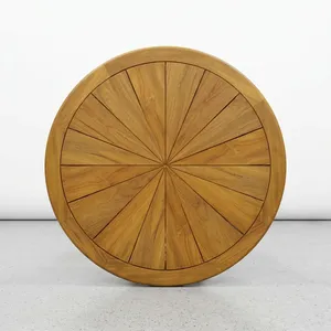 Table ronde en teck d'extérieur, design durable, finition naturelle pour meubles de patio et de jardin - Product Image 6