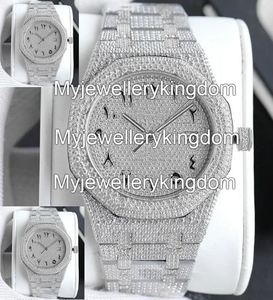 VVS Moissanite Stainless Steel Miyota Mechanical <b>Watch</b> <b>Case</b> 10 Bar Water Resistance Glass Dial Stainless Steel Moissanite Band - Product Image 1