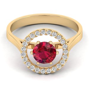 Anillo de Compromiso REYES Personalizado con Rubí de Corte Redondo de 0.84 Quilates, Regalo de Aniversario, Anillos Finos de Oro Rosa Sólido de 14K - Product Image 6