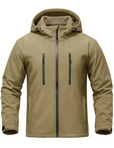 Modern Softshell <b>Jacket</b> Men's Outdoor Waterproof Wind Resistant <b>Fleece</b> <b>Lined</b> <b>Jacket</b> Casual Workwear Travel Hunting Coat Custom - Product Image 1