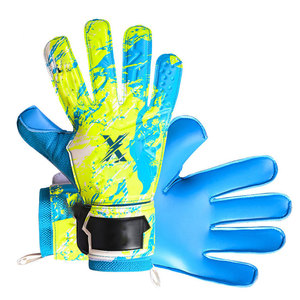 Nouveaux gants de gardien de but de football élégants pour équipe, avec logo du club imprimé, paume en latex, dos en mesh et bande extensible au poignet, pour l'extérieur - Product Image 1