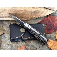 Karambit Klappmesser aus Edelstahl mit Damaststahl-Klinge, Gebogene Hawkbill-Klinge, Taktisches Multifunktionales Taschenmesser, DIY OEM Aluminium-Griff