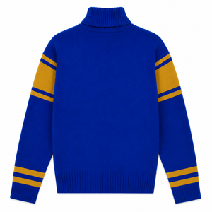 Logo brodé personnalisé de la sororité Sigma Gamma Rho sur le devant, rayé bleu et or, pour vêtements grecs féminins. - Product Image 3