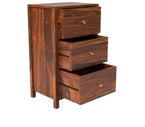 Commode à 3 tiroirs en bois massif |   Commode de chambre minimaliste |   Meubles en bois et autres articles de décoration intérieure en gros - Product Image 2