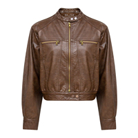 Blouson universitaire en PU pour filles, style mode, à bouton unique, couleur unie, coupe ample, hiver, respirant, doublure en viscose, nouveau style, qualité supérieure