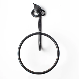 Anillo para toallas de metal rústico, acabado negro, perfecto para el hogar, hoteles, baño y accesorios de aseo. - Product Image 5