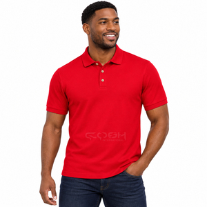 Camiseta Polo Roja Clásica para Hombre, 100% Algodón Piqué, Manga Corta, Informal, para Golf, con Logotipo Personalizado, OEM, al por Mayor - Product Image 3