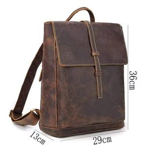 High Quality Waterproof <b>Leather</b> <b>Backpack</b> Vintage Anti-Theft <b>Laptop</b> Rucksack Genuine <b>Leather</b> Pack LBP-0368 - Product Image 2