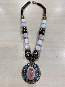Handmade Trendy Resin <b>Necklace</b> with Screw <b>Lock</b> Customizable Crackled Effect Wedding Fashion Jewellery From India Beads Chain - Product Image 1