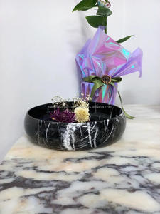 Plato Decorativo para Pastel de 10 Pulgadas, Estilo Antiguo, Grabado, Pulido, de Ágata Natural Alexandrita con Vetas Blancas, Regalos para el Hogar, Color Negro - Product Image 5