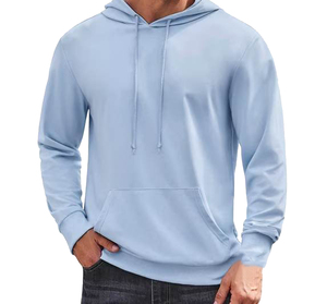Sweat-shirt à capuche vert pour homme, couleur unie, décontracté, respirant, en molleton tricoté, style automne, ensemble sweat-shirt 300g en coton - Product Image 4