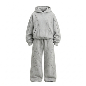 Conjunto deportivo blanco con capucha para hombre, chaqueta perforada con cremallera y pantalones deportivos holgados - Product Image 2