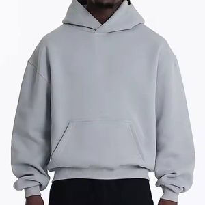 Sudadera con Capucha Negra Lisa para Hombre, Modelo 2026, Cuello Redondo, Manga Larga, con Bolsillo Canguro, OEM ODM - Product Image 4