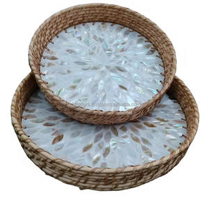 Bandeja de ratán hecha a mano Premium asequible con Incrustaciones de nácar, perfecta para regalos, celebraciones de Ramadán y exhibición en el hogar - Product Image 5