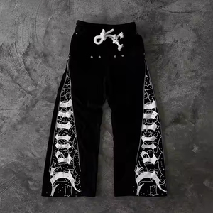 <b>Men's</b> Black Sweatpants With <b>White</b> Side Stripe Print Elastic Waist Drawstring Street Style Knitted Polyester <b>Pants</b> - Product Image 6