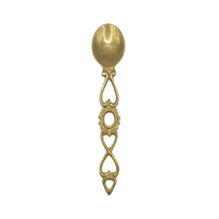 Cuillère décorative vintage en laiton, manche ajouré orné, motif floral géométrique, louche en métal faite à la main, cuillère de service élégante, vaisselle raffinée