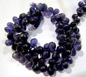 Perles en améthyste africaine facettées en forme de goutte, améthyste naturelle en forme de larme, taille des perles de 4x6 à 8x12 mm - Product Image 4
