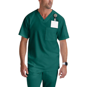 Mens Scrub Tops With Custom Logo Hospital Staff Uniform Apparel OEM Pakistan Export Worldwide Supply Markets - Product Image 1