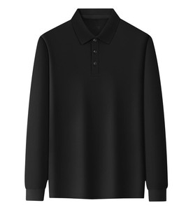 Chemise de travail décontractée pour homme, col à revers, manches longues, couleur unie, coton hautement élastique 220g, nouvelle arrivée automne, polo personnalisé OEM - Product Image 4