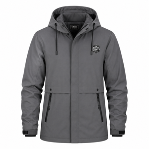 Chaquetas Softshell de Lona Ecológicas, Antibacterianas, Casuales, con Capucha, Impermeables, Transpirables y de Secado Rápido para Hombre, en Oferta - Product Image 1
