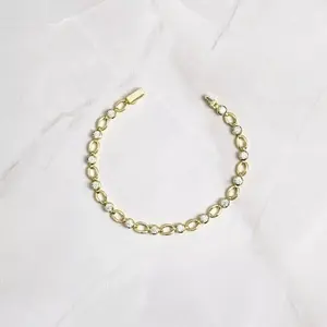 Bracelet tennis classique en argent sterling plaqué rhodium avec moissanite pour femme, bijou minimaliste à maillons. - Product Image 2