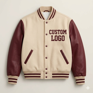 Wholesale <b>Men</b> Embroidered Varsity OEM Custom Logo Stand Collar Front <b>Long</b> Sleeves Casual <b>Jacket</b> for <b>Men</b> Top Selling - Product Image 3