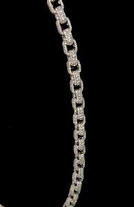 Collar de Cadena Personalizado con Moissanita, Cadena de Eslabones con Micro Pavé, Plata de Ley 925, Tamaño Ajustable, Bañado en Rodio, Lujo Hip Hop - Product Image 3