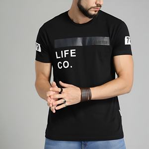 Camiseta de algodón con estampado gráfico para hombre, ropa de calle informal, manga corta, moda de verano, transpirable, cómoda, cuello redondo, camiseta moderna - Product Image 1