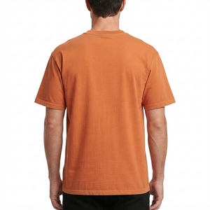 Camiseta Premium de Algodón Oversize con Cuello Redondo y Manga Corta, Color Naranja Liso, Fabricación de Prendas Personalizadas, Ropa al por Mayor de Marca Privada - Product Image 3