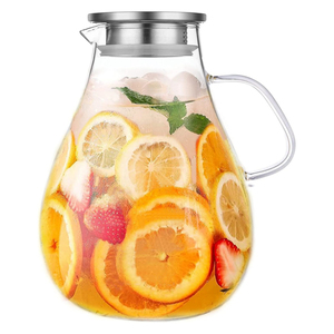 Portable Glass Beverage Water Jug with Strong Handle Leakproof Lid 1.8L BPA Free Eco-Friendly for Travel Sports Use - Product Image 1