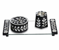 Brûleur d'encens arabe Bakhoor et boîte de rangement avec plateau en acrylique – Idéal pour offrir, servir lors du Ramadan et de l'Aïd – Vente en gros
