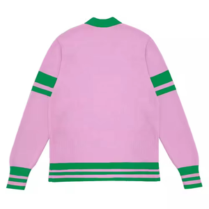 <b>Long</b> Sleeve Winter Embroidery Customizable Unisex College Knitted <b>Cardigan</b> Sweater - Product Image 2
